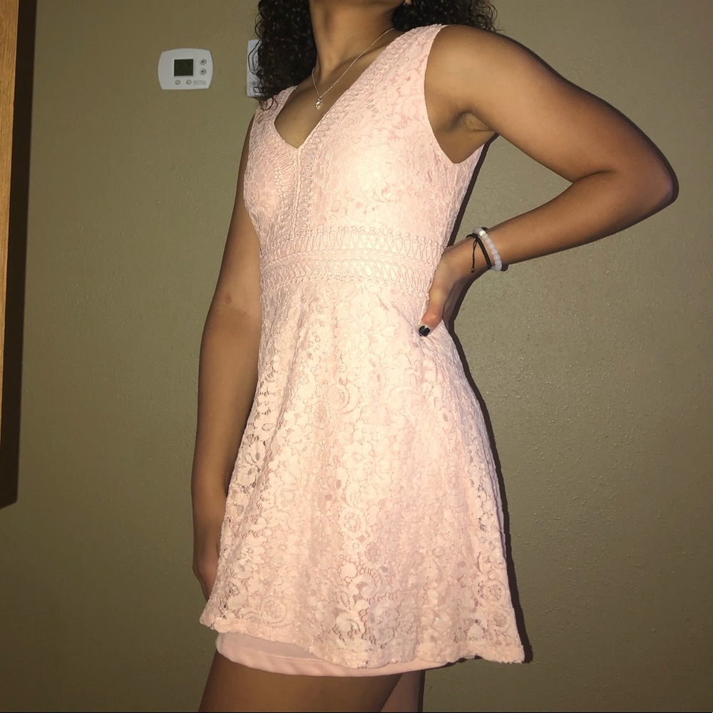 Floral Lace Mini Formal Dress